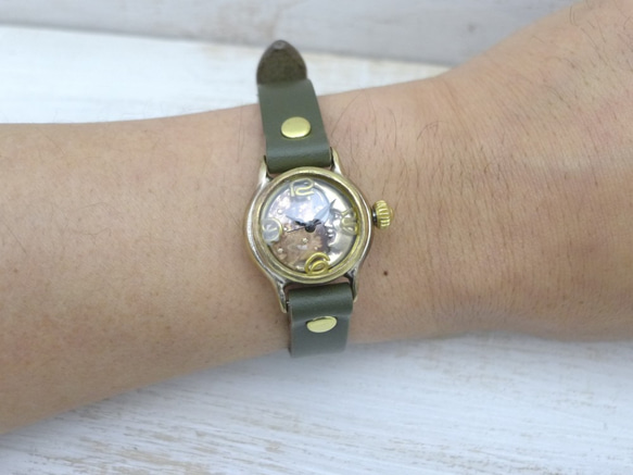 &quot;CrescentMoon-LB&quot; 22mm 黃銅 (Brass) Crescent 錶盤 手工時鐘 [30 第6張的照片