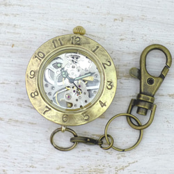 BHW111 手動上弦懷錶 Brass (brass) 40mm 阿拉伯數字表圈 Handmade watch [BHW111 第4張的照片