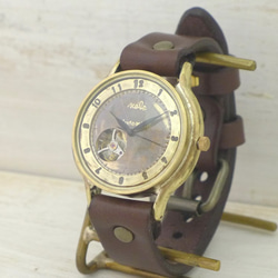 BAM060 自動上鍊 open heart 36mm Brass (黃銅) 阿拉伯數字手工手錶 [BAM060 Arabic] 第1張的照片