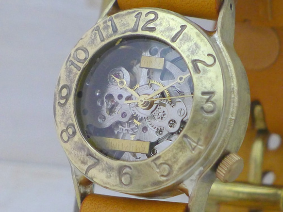 BHW014B 阿拉伯數字手動上鍊 BrassMens (32mm) 手工腕錶 [BHW014B Arabic] 第1張的照片