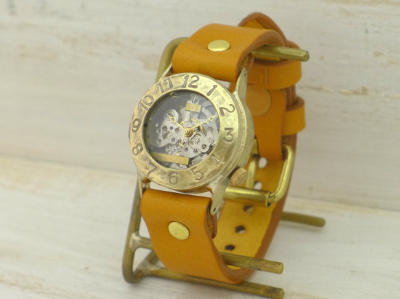 BHW014B 阿拉伯數字手動上鍊 BrassMens (32mm) 手工腕錶 [BHW014B Arabic] 第2張的照片