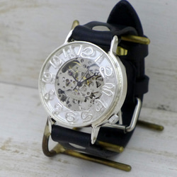 SHW082 手巻きSilver 42mm Silver925 手作り腕時計 [SHW082] 1枚目の画像
