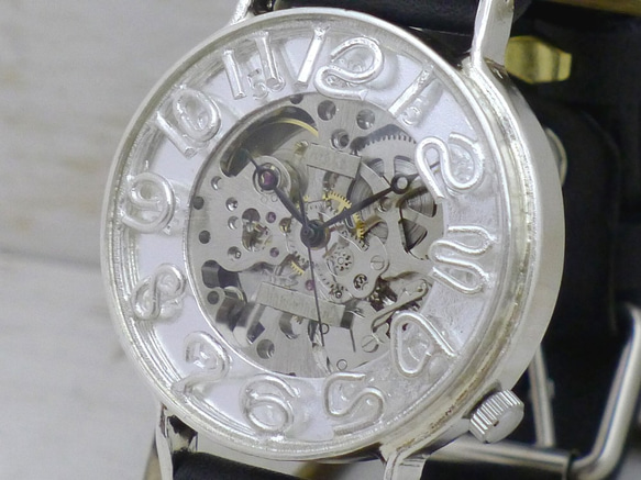 SHW082 手巻きSilver 42mm Silver925 手作り腕時計 [SHW082] 2枚目の画像