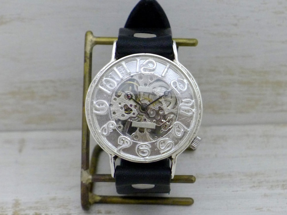 SHW082 手巻きSilver 42mm Silver925 手作り腕時計 [SHW082] 3枚目の画像