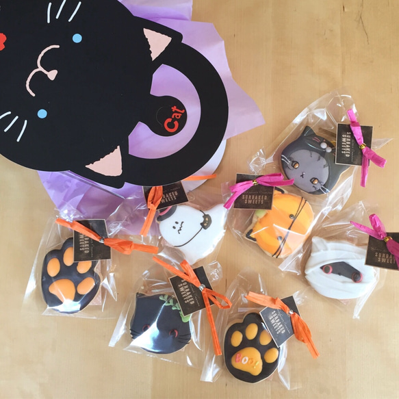 【ご予約受付開始】ハロウィンVer♡ネコちゃんアイシングクッキーBOX（M) 2枚目の画像