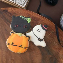 【ラスト1】ハロウィンVer♡ネコちゃんアイシングクッキーBOX（S) 2枚目の画像