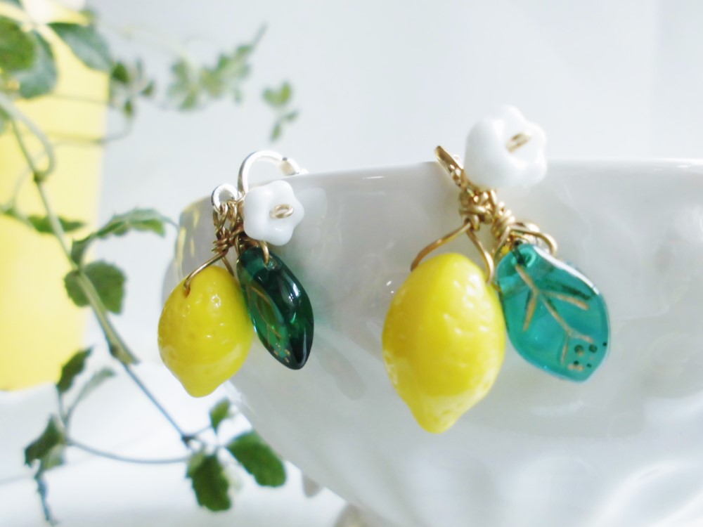人気です♡】さわやかな香りがするレモン（ピアスorイヤリング