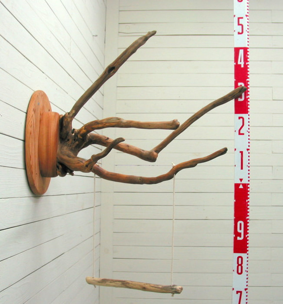 「送料無料」流木止まり木壁掛けハンガー pb74 オリジナル流木ペット用品 2枚目の画像