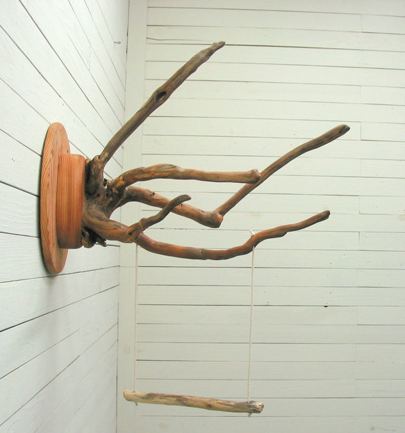 「送料無料」流木止まり木壁掛けハンガー pb74 オリジナル流木ペット用品 3枚目の画像