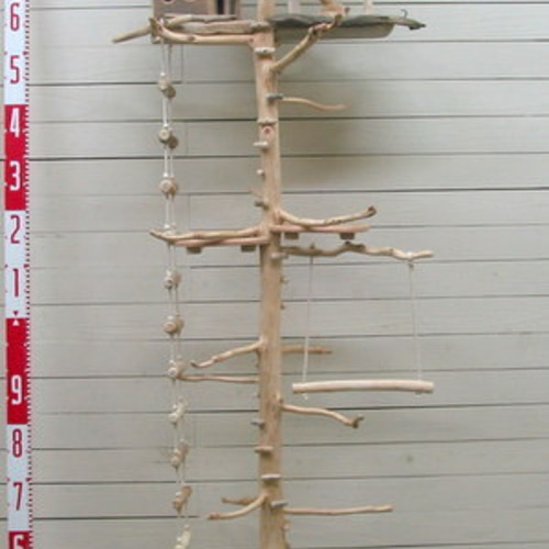 オリジナル大型流木バードジムタワー（ツリーハウスオブジェタイプ