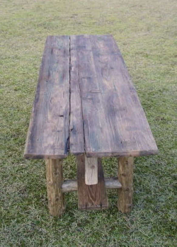 大型流木テーブルベンチ５点セット【ka14】 3枚目の画像
