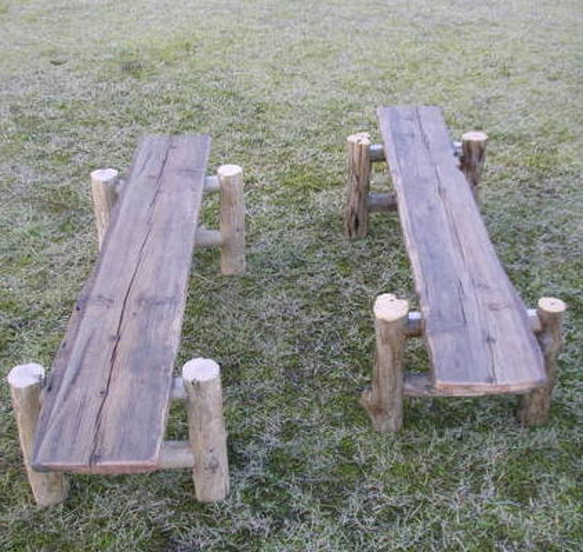 大型流木テーブルベンチ５点セット【ka14】 4枚目の画像