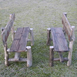 大型流木テーブルベンチ５点セット【ka14】 5枚目の画像