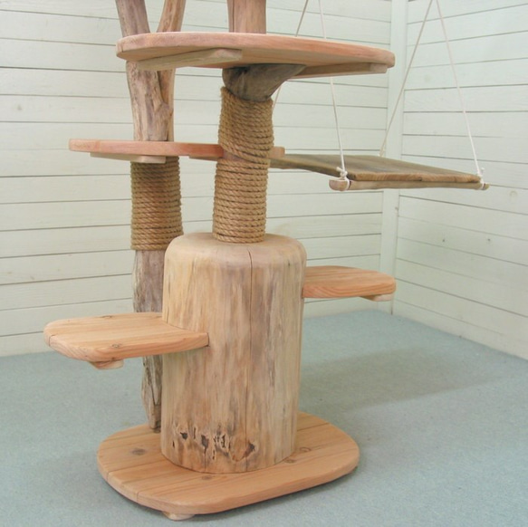 「送料無料」流木アートのレットイットビーのオリジナル流木アート キャットタワー pk29 オリジナル流木ペット用品 6枚目の画像