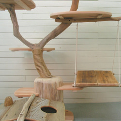 「送料無料」流木アートのレットイットビーのオリジナル流木アート キャットタワー pk31 オリジナル流木ペット用品 6枚目の画像