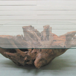 大型ガラステーブル用切り株流木 ka86 オリジナル流木インテリア家具