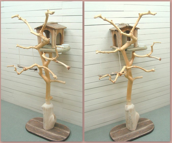 「送料無料」限定オリジナル流木バードジムタワー pb46 オリジナル流木ペット用品 3枚目の画像
