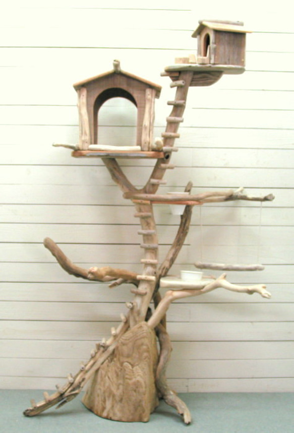 送料無料」流木バードタワー pb51 オリジナル流木ペット用品 おもちゃ