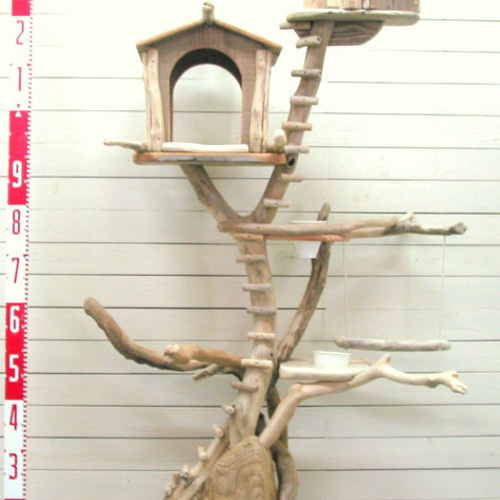 送料無料」流木バードタワー pb51 オリジナル流木ペット用品 おもちゃ