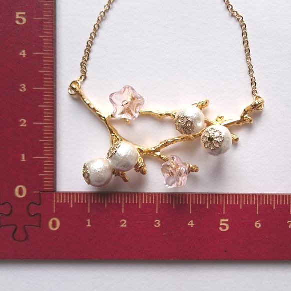 名残雪　桜のネックレス 2枚目の画像