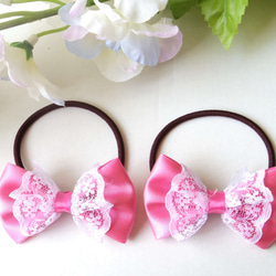 新品未使用品　GUCCI リボン付きヘアゴム ピンク　2個セット 新品未使用品 GUCCI リボン付きヘアゴム ピンク 2個セット