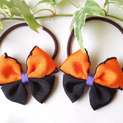 リボンヘアゴム 2個セット 音符と王冠 No.1062 その他ヘア