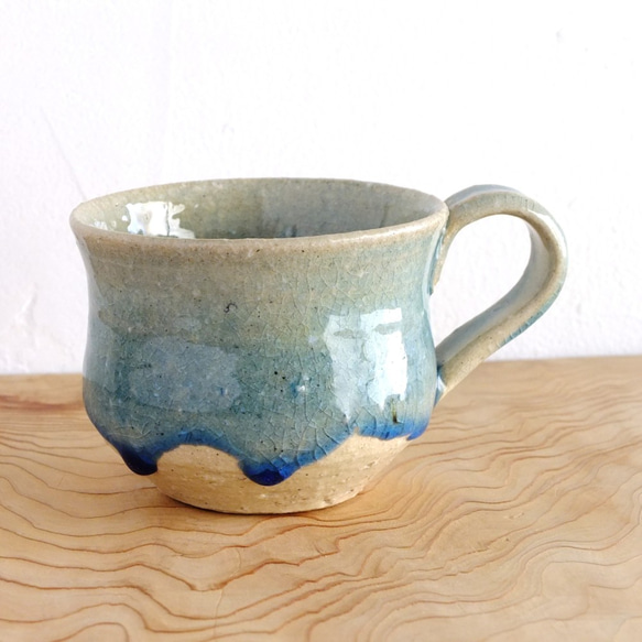 Blue glass mug size:L #c-202 1枚目の画像