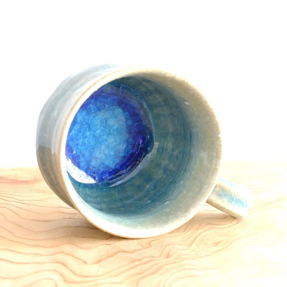 Blue glass mug size:L #c-202 6枚目の画像