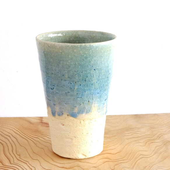 Blue glass tumbler size:XL　#C-213 2枚目の画像