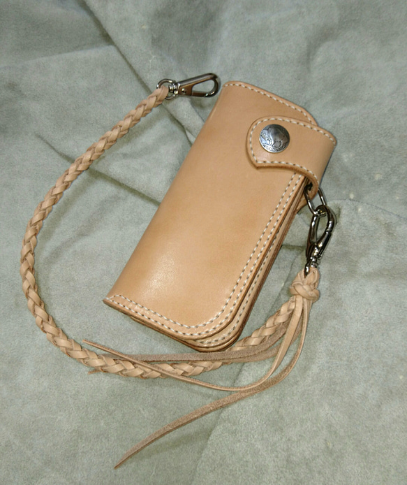 バイカーズウォレット ハンドメイド ハンドメイド 黒猫モチーフ