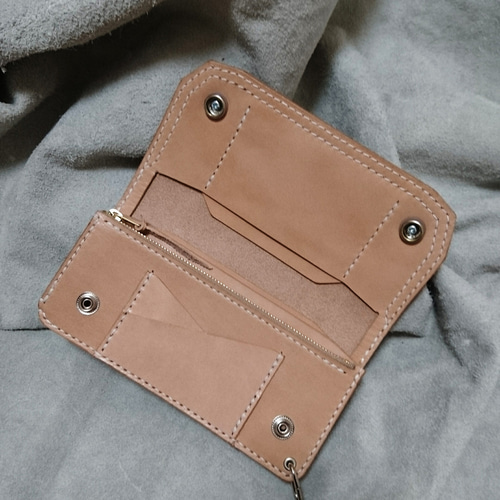 ハンドメイド　トラッカーウォレット　#2 長財布【受注制作】栃木サドルレザー使用 オールハンドメイド
