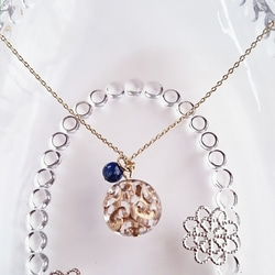 キレイ色✨天然石ラピスラズリ(青)&チェコビーズヨーロピアンズのネックレス 2枚目の画像
