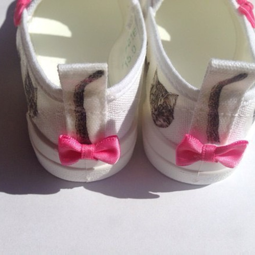 ☆猫ちゃん柄デコパージュシューズ！入園入学上履きに！ 靴 orange