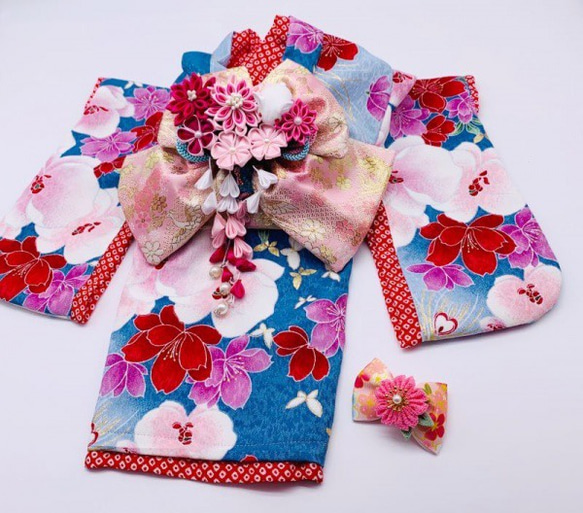 狗衣服，節日衣服，Kyo-Kinsai Yuzen，蝴蝶蘭，furisode風格[K2106] 第3張的照片