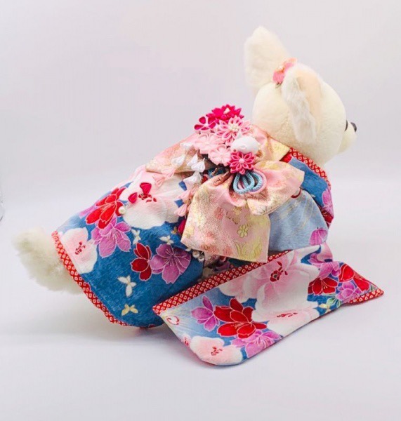 犬服　晴れ着　 京・金彩友禅 胡蝶蘭　振袖スタイル [K2106]