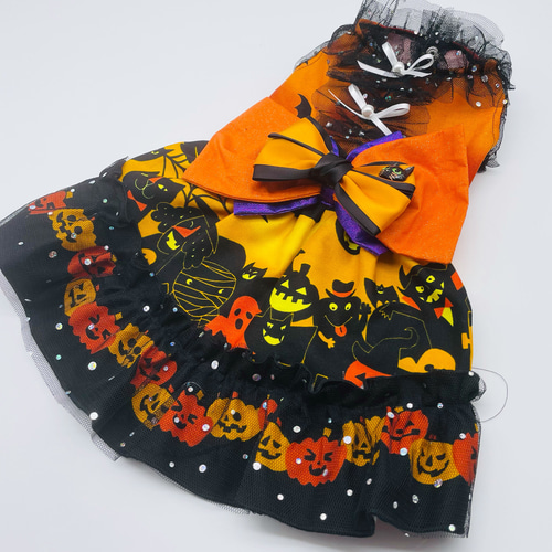 犬服ハンドメイド♡ミィモ♡ハロウィンワンピース♡ヘッドドレス 95cd14c3cc137127bedec58b4283d8