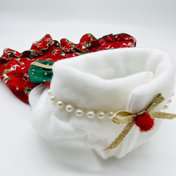 犬服／猫服　クリスマス ポインセチア赤　ワンピース/オールインワン [OP873] 4枚目の画像