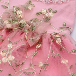 飄逸花朵薄紗蕾絲連衣裙【OP845】 第4張的照片