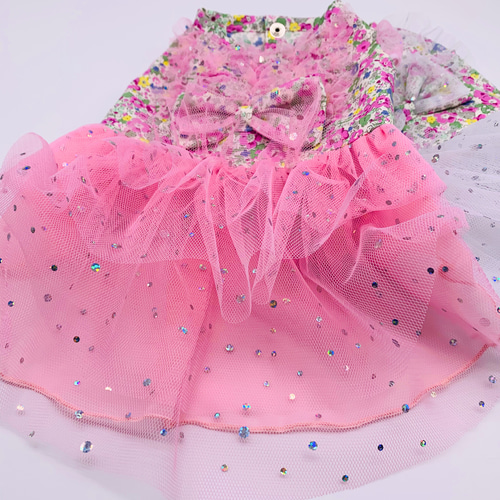 ♥︎︎かあ♥︎︎ ハンドメイド 犬服 小花レース キャミワンピース 20230203144313_1.jpg