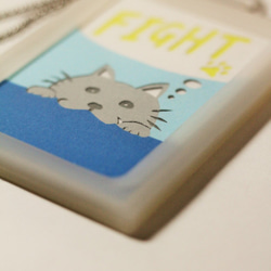 猫 パスケース シリコン 定期入れ カードケース 彫紙アート 2枚目の画像