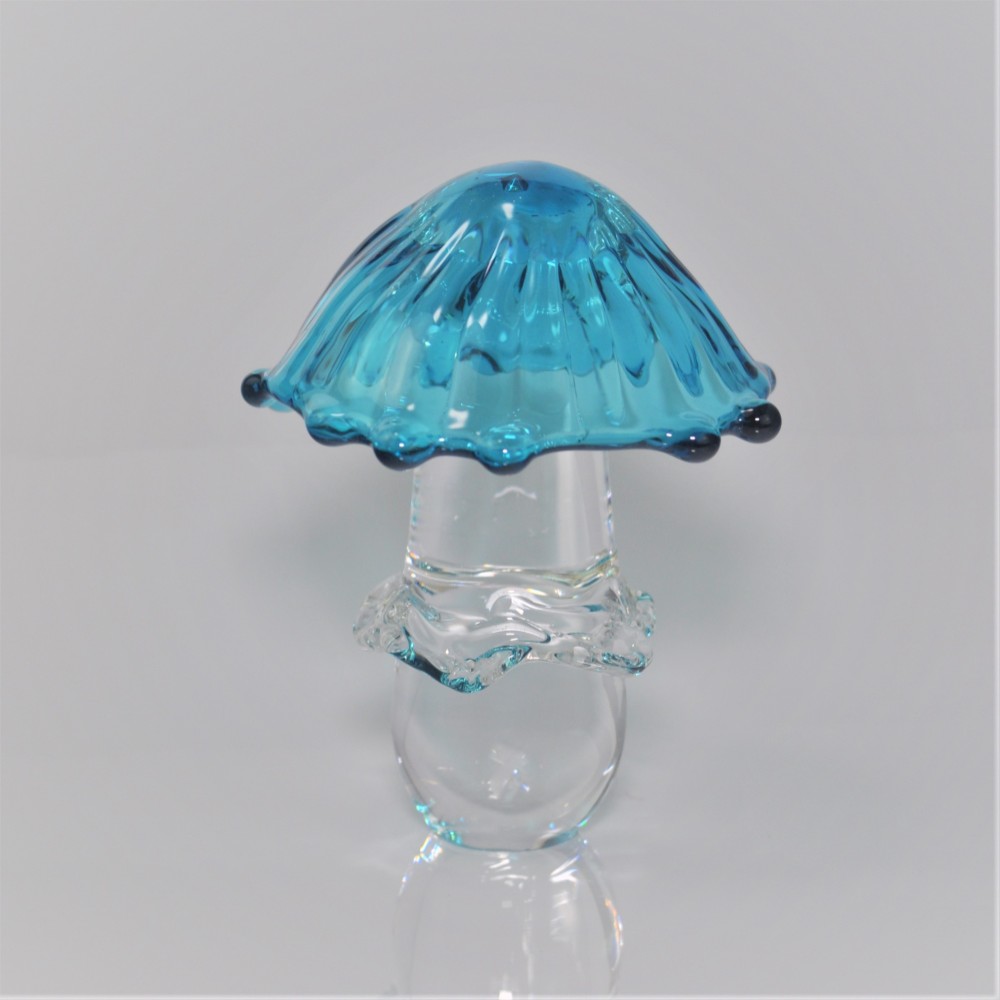 CR28  妖しの輝き　硝子のキノコ（青）