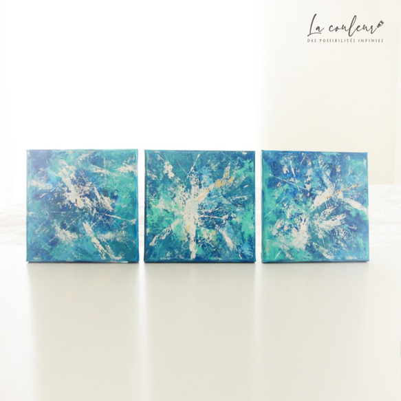 抽象画_水音 3枚セット 絵画 La couleur aya 通販 10086647｜Creema