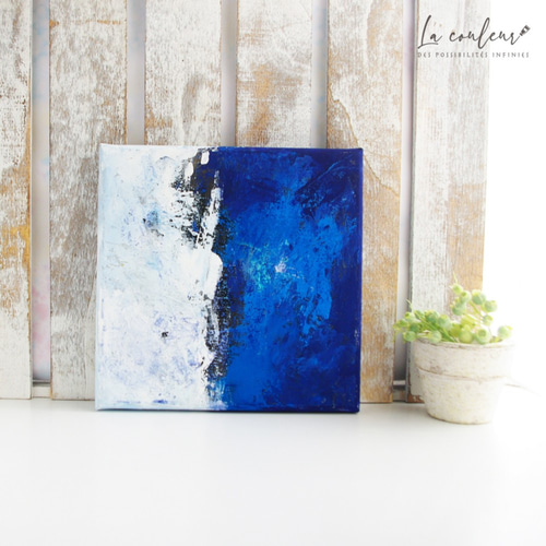 抽象画_青＋白 絵画 La couleur aya 通販 10361850｜Creema(クリーマ)