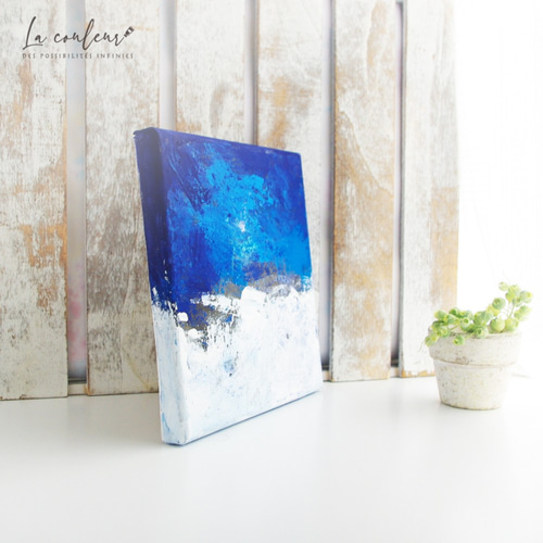 抽象画_青＋白 絵画 La couleur aya 通販 10361850｜Creema