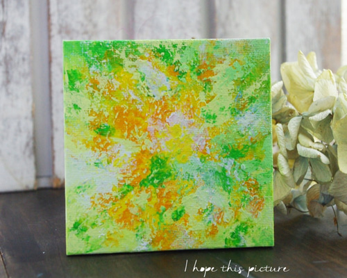 油彩画　金木犀 抽象画 金木犀 絵画 La couleur aya 通販 12633029｜Creema