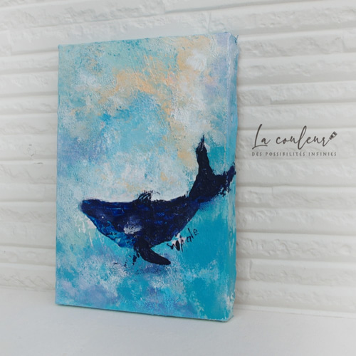 抽象画_空飛ぶクジラ 絵画 La couleur aya 通販 9860095｜Creema
