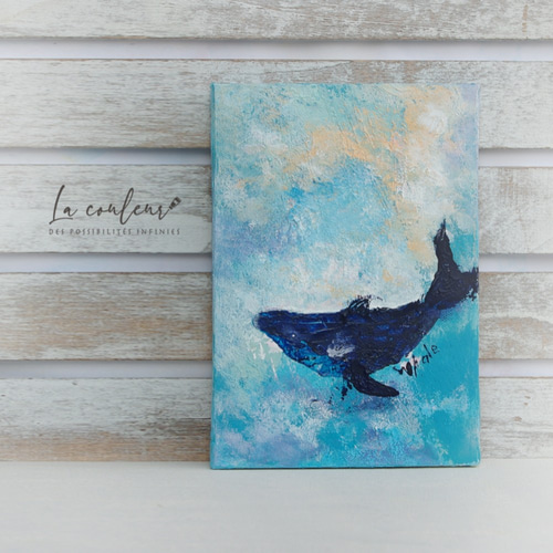 抽象画_空飛ぶクジラ 絵画 La couleur aya 通販 9860095｜Creema