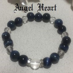 Angel Heart〜 天然石　ブルータイガーアイ　水晶　のブレス 1枚目の画像