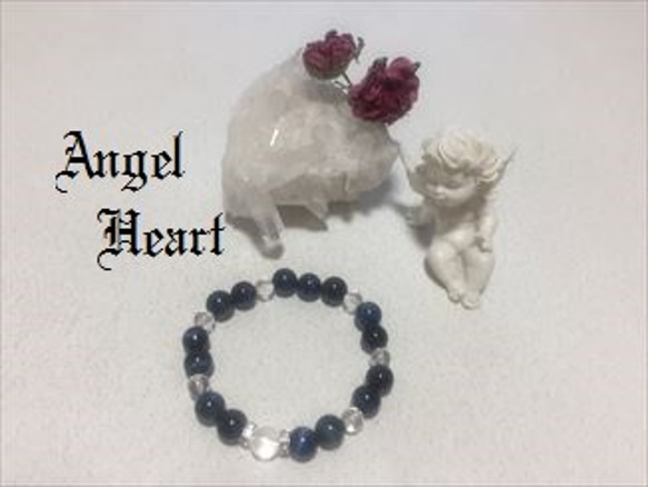 Angel Heart〜 天然石　ブルータイガーアイ　水晶　のブレス 2枚目の画像