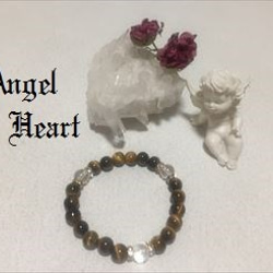 〜Angel Heart〜 天然石　タイガー&水晶のブレス 2枚目の画像